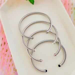 Cable Flex Bracelet Bangle Silver